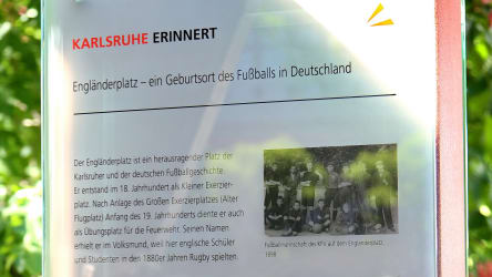 Gedenktafel an den "Engländerplatz" in Karlsruhe