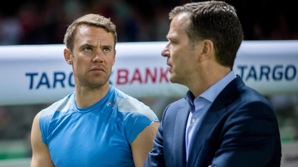 "Ich weiß nicht, ob man das ständig wiederholen muss": Oliver Bierhoff sprach über die Torhüterrangfolge.