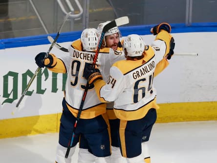 Matt Duchene, Filip Forsberg, Mikael Granlund (v.l.)