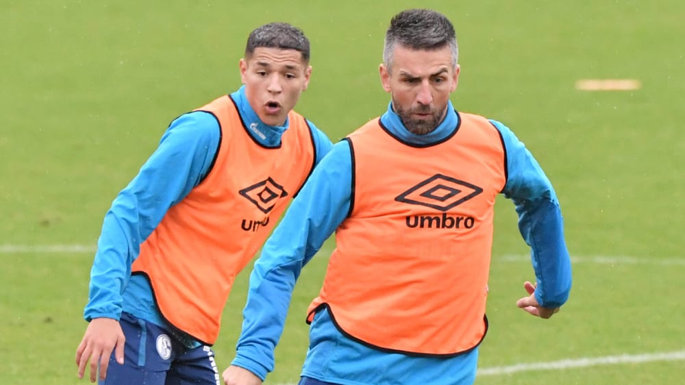 Vedad Ibisevic (vorne) muss Schalke zum 31. Dezember verlassen, Amine Harit erhält eine Denkpause.