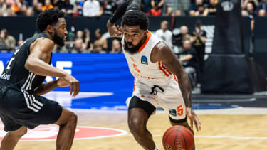 GER, BKT EuroCup, Saison 2025 2026, Niners Chemnitz - London Lions. 22.10.2025, Messe, Chemnitz, GER, BKT EuroCup, Saison 2025 2026, Niners Chemnitz - London Lions. Corey Davis Jr. (Niners Chemnitz, 5) Foto Alexander Trienitz Chemnitz Messe Sachsen Deutschland *** GER, BKT EuroCup, Season 2025 2026, Niners Chemnitz London Lions 22 10 2025, Messe, Chemnitz, GER, BKT EuroCup, Season 2025 2026, Niners Chemnitz London Lions Corey Davis Jr Niners Chemnitz, 5 Photo Alexander Trienitz Chemnitz Messe Sachsen Germany