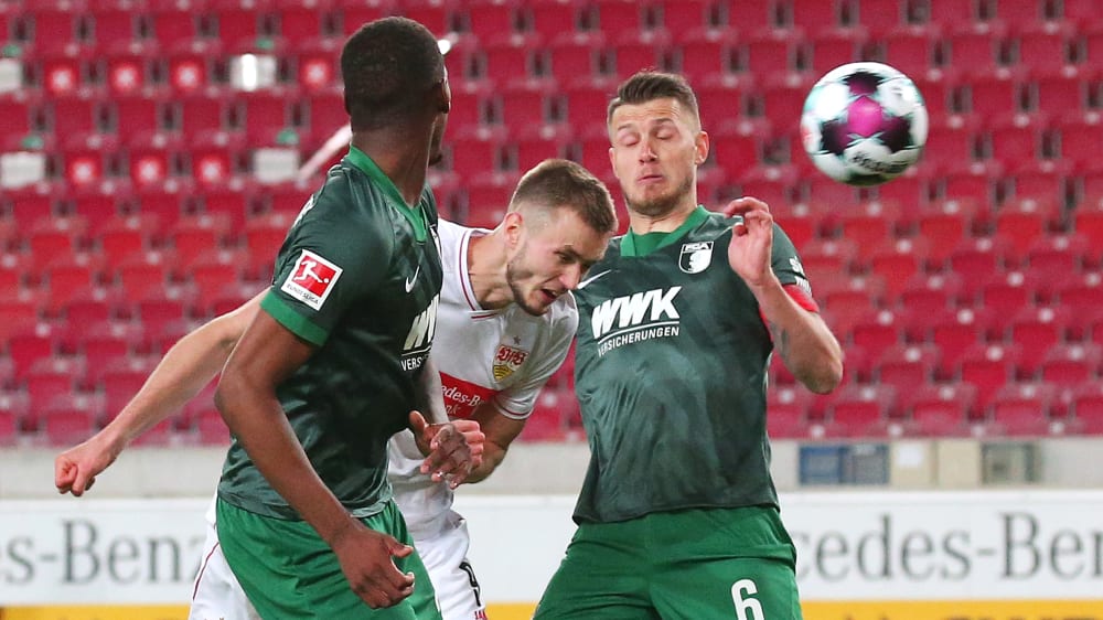 Aus dem Stand: Sasa Kalajdzic köpft zum Stuttgarter 2:1-Sieg gegen Augsburg ein.