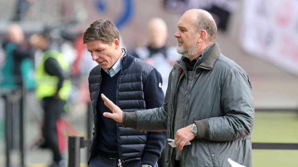 Angespannte Lage in Wolfsburg: Oliver Glasner und Jörg Schmadtke.
