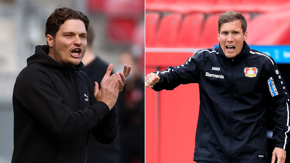 BVB-Coach Edin Terzic (li.) und Leverkusens Trainer Hannes Wolf kennen sich seit fast 20 Jahren.