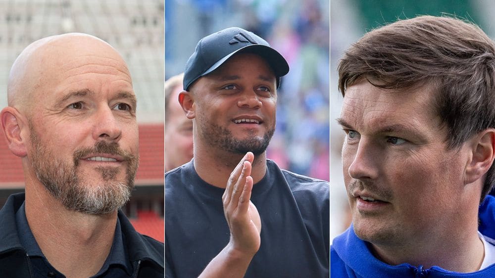 Erik ten Hag, Vincent Kompany und Merlin Polzin