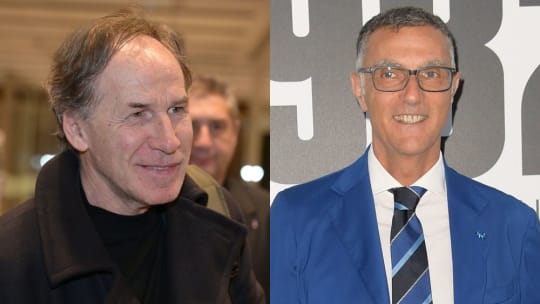 Mailänder Fußball-Größen: Franco Baresi (Milan) und Giuseppe Bergomi (Inter, re.).