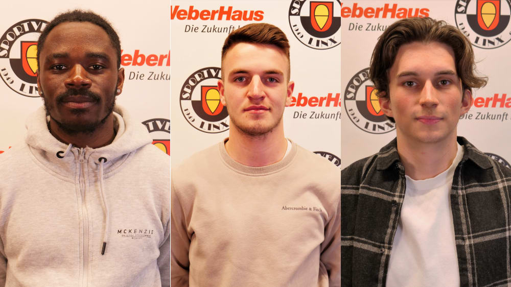 Die drei Neuen beim SVL: Harim Makaya, Carl Schwörer und Jonas Vetter (von links)