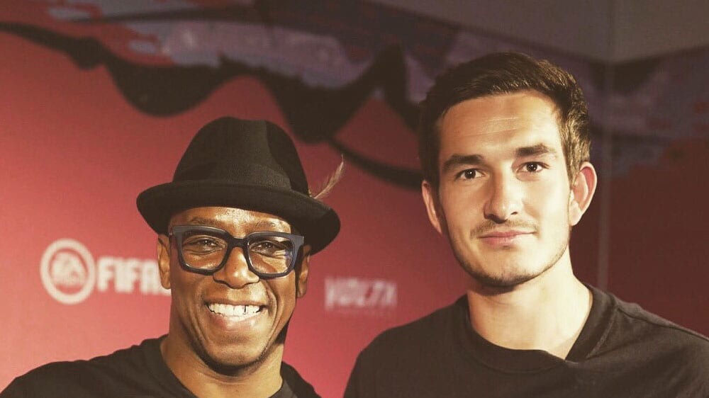 'Agge' mit Ian Wright auf der FIFA 20 Release Party - im September war er noch zuversichtlich.