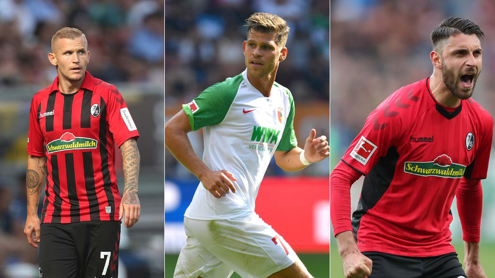 Jonathan Schmid, Florian Niederlechner und Vincenzo Grifo (v.l.).