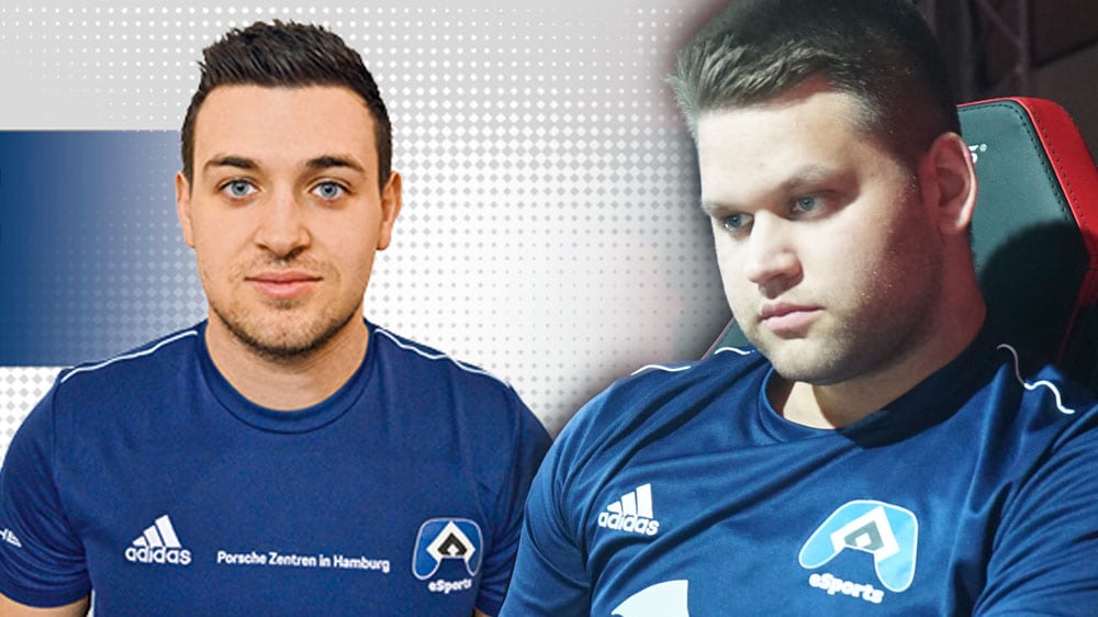 Die eSport Saison 2019/20 geht der HSV ohne 'Testotier' (re.) und Coach Roth an.