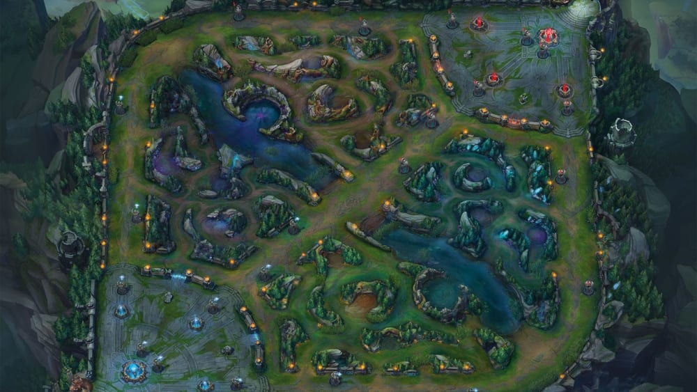 Die klassische 5 vs. 5 Map von LoL mit drei Lanes: Kluft der Beschwörer