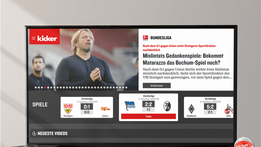 Die kicker Smart TV App kicker