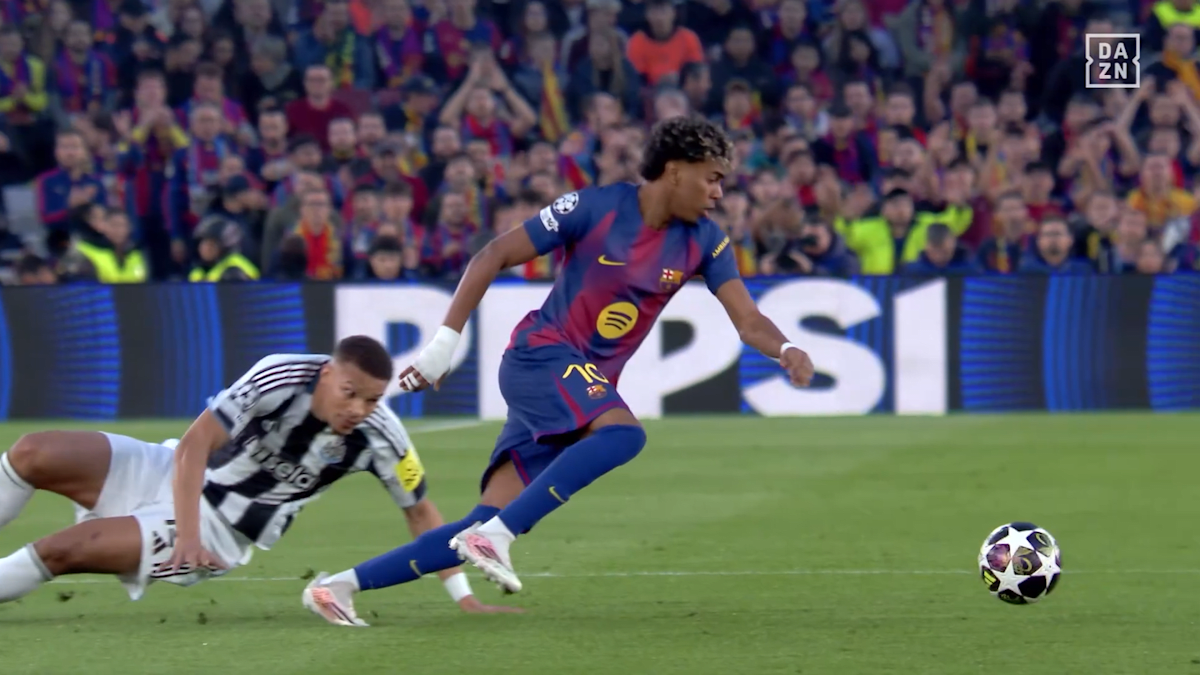 Lamine Yamal sends Thiaw to the ground: Barca lead