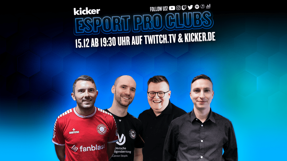 kicker eSport Pro clubs: with Patrick Baur (2nd from right) and Marcel 
