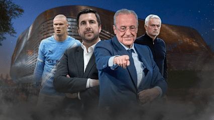 Enrique Riquelme (2. v. li.) kündigt Erling Haaland an, Florentino Perez hat schon José Mourinhos Zusage - und wer macht das Rennen?