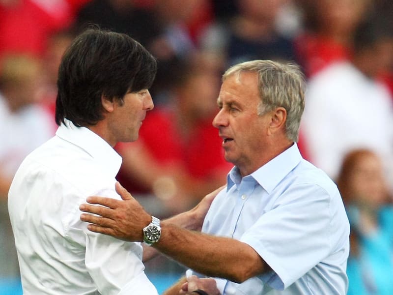 Joachim Löw und ÖFB-Trainer Josef Hickersberger 2008