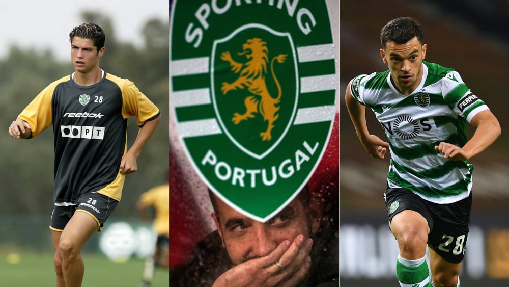 Sporting - damals und heute: Cristiano Ronaldo, Ruben Amorim und Pedro Goncalves (v. li.).