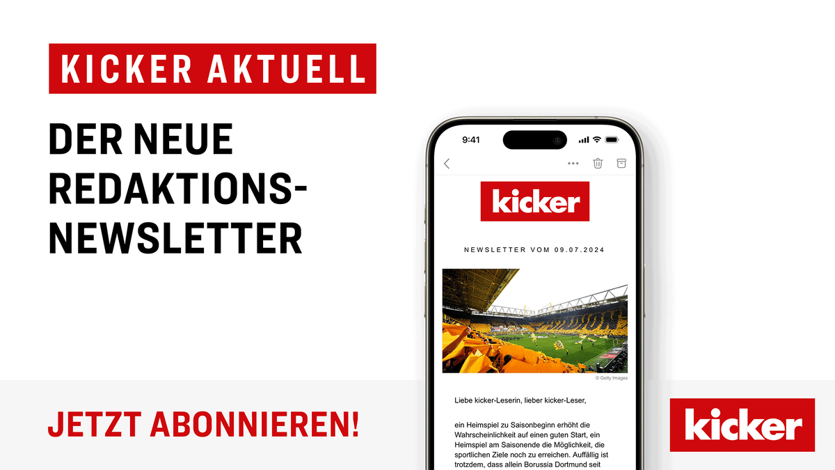 Jetzt anmelden Der Newsletter "kicker Aktuell" kicker
