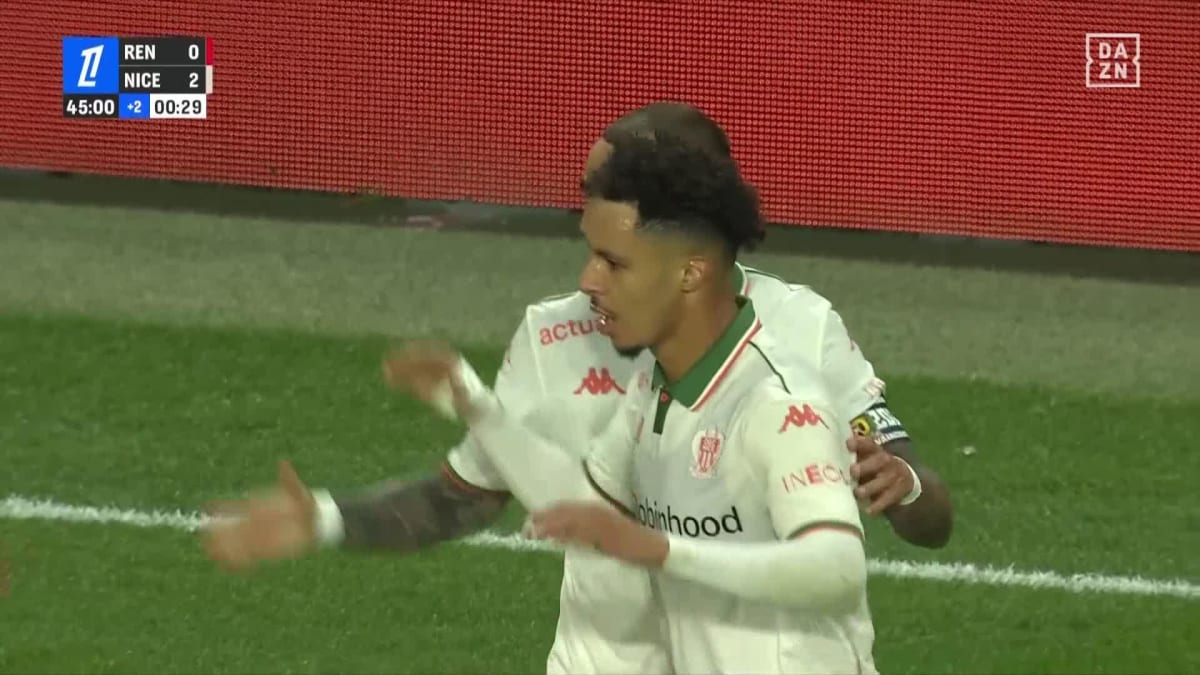 Rennes - Nizza: Tor zum 0:2 durch Clauss in der 45.+1 Minute
