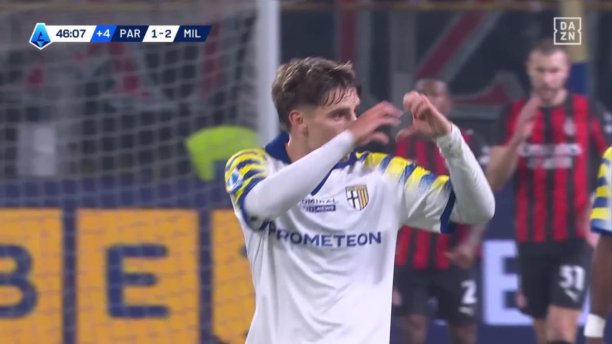 Parma - Milan: Tor zum 1:2 durch Bernabé in der 45.+1 Minute