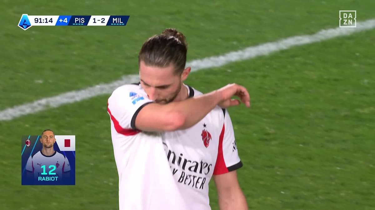Pisa - Milan: Gelb-Rote Karte für Rabiot in der 90.+1 Minute