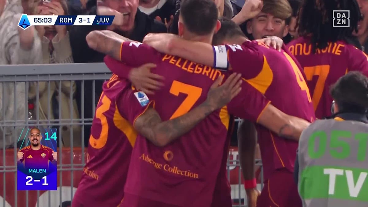 Roma - Juventus: Tor zum 3:1 durch Malen in der 65. Minute