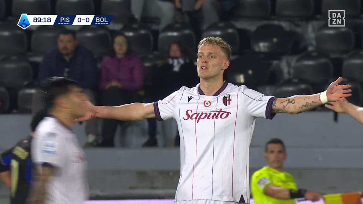 Pisa - Bologna: Tor zum 0:1 durch Odgaard in der 90. Minute