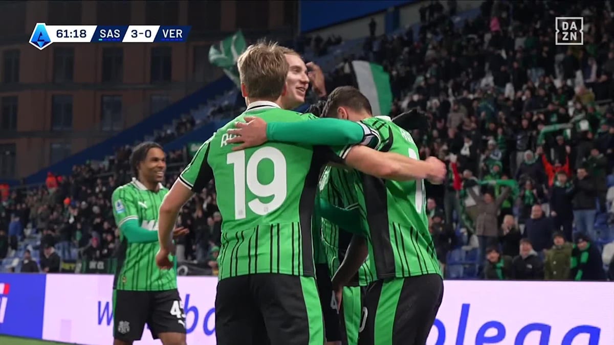Sassuolo - Hellas: Tor zum 3:0 durch Berardi in der 62. Minute