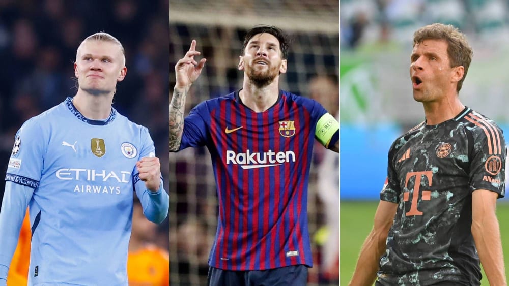 Erling Haaland, Lionel Messi, Thomas Müller
