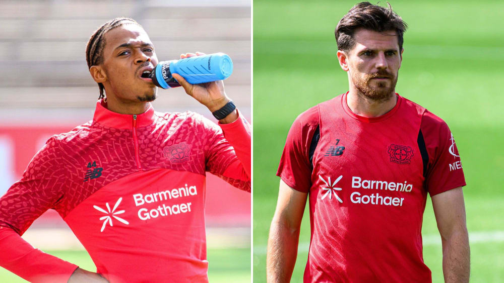  Bayer 04 hat Jeanuel Belocian (li.) und nicht Jonas Hofmann (re.) für die Champions League nachnominiert.