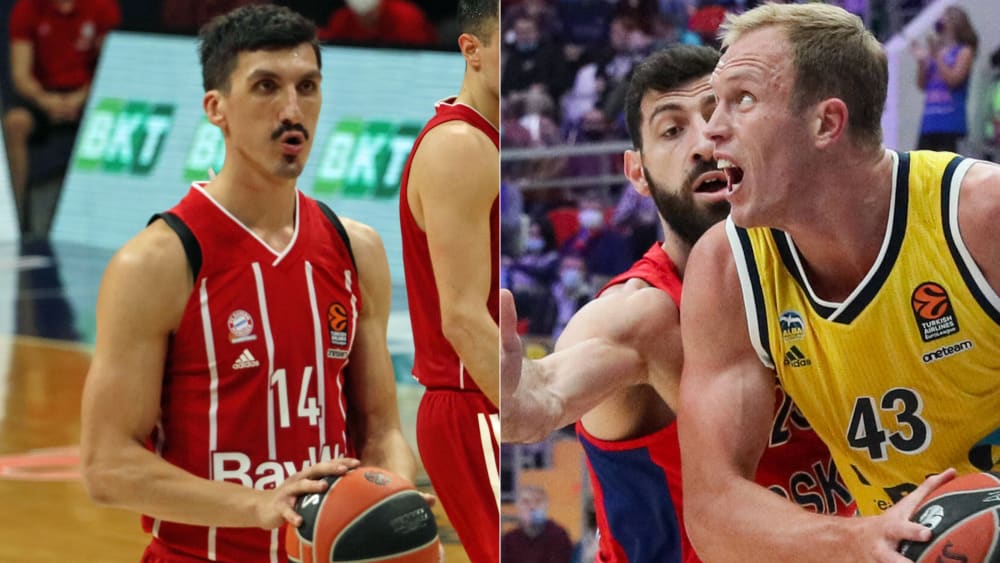 In der Euroleague siegreich: Nihad Djedovic (l.) mit Bayern, Luke Sikma mit Berlin.