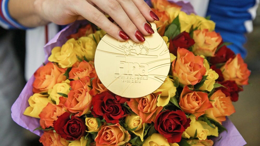 Begehrtes Edelmetall: Goldmedaille von der Schwimm-WM in Gwangju.