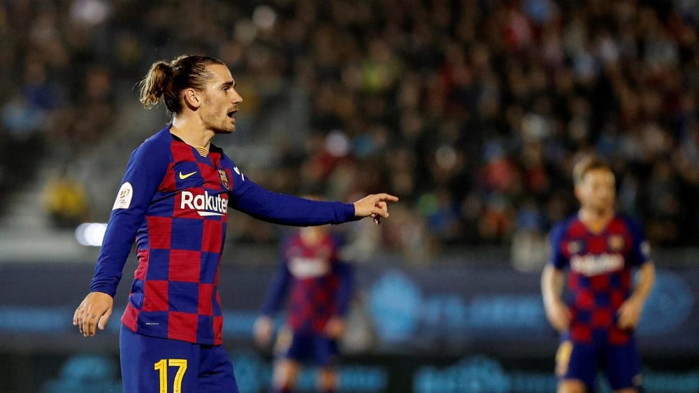 Retter in der Not: Antoine Griezmann (links) traf doppelt gegen einen starken Drittligisten aus Ibiza und brachte seinen FC Barcelona damit ins Achtelfinale.