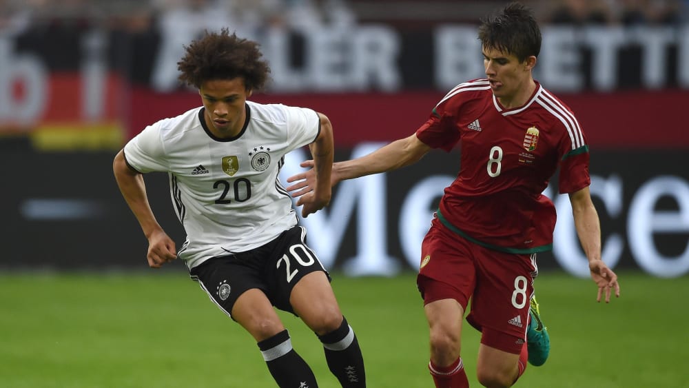 Leroy Sané 2016 im Testspiel gegen Ungarns Ádám Nagy