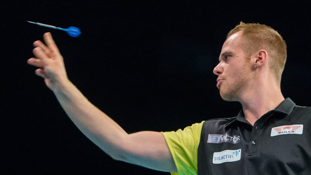 Deutsche Hoffnung beim German Darts Masters in Köln: Max Hopp.