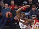 29.10.2026 Beograd Belgrad(Serbien) KK Crvena Zvezda(BC Roter Stern)- FC Bayern München (basketball) EuroLeague Herrenbasketball Austin Wiley (L) Bayern München, Christian Koloko(R) Crvena Zvezda(BC Roter Stern) :