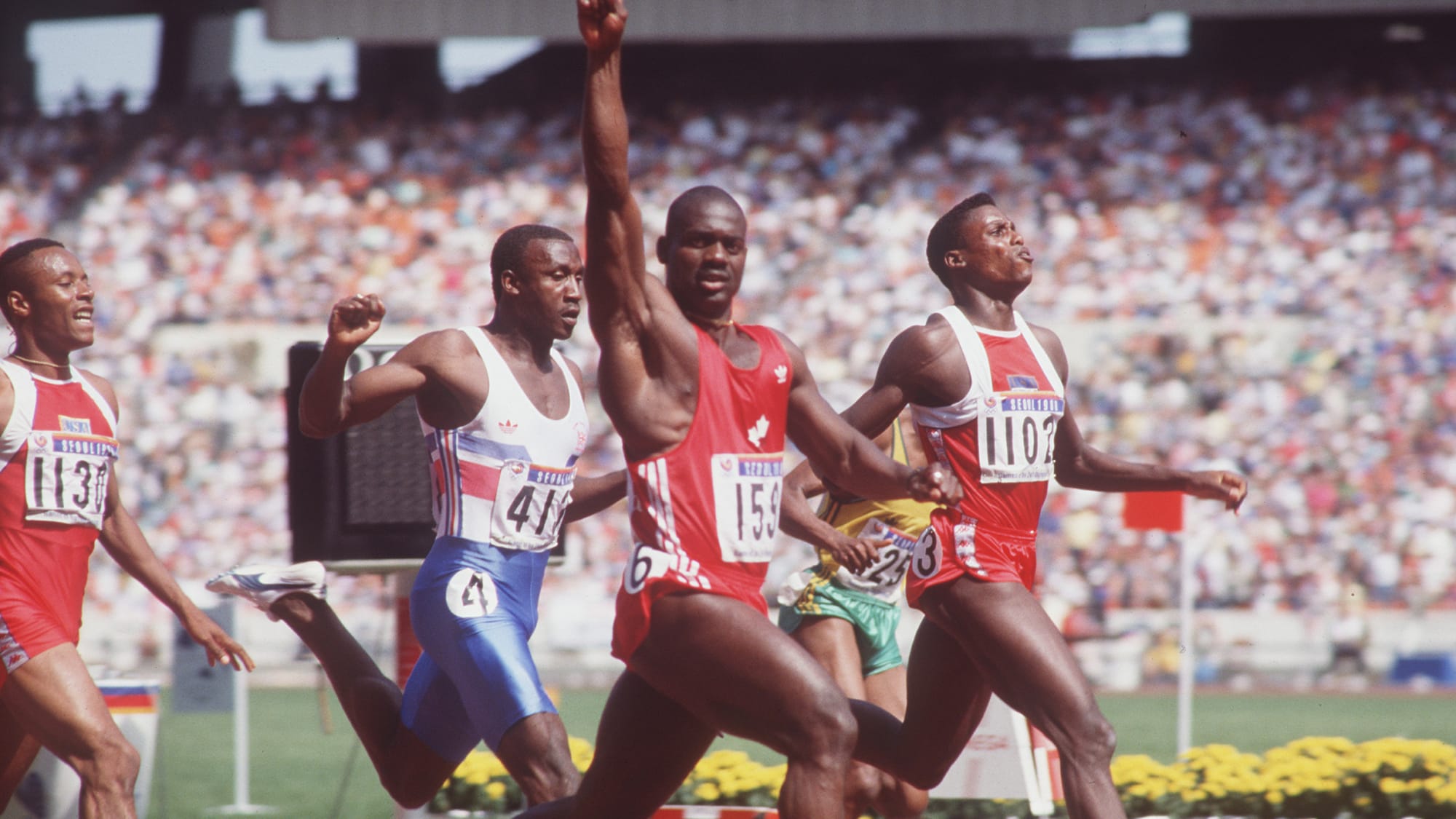 Ben Johnson (l.) vs. Carl Lewis