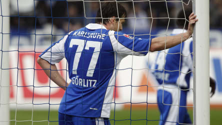 Andreas Görlitz mit der Rückennummer 77 beim Karlsruher SC.