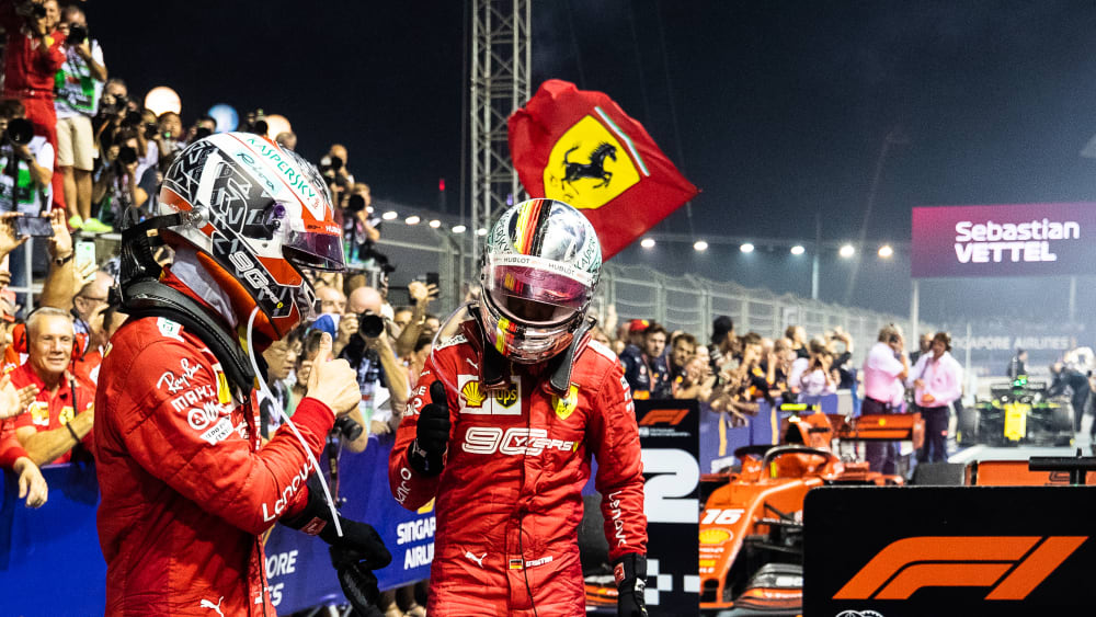 Feuer unterm Dach: Die Ferrari-Piloten Sebastian Vettel (re.) und Charles Leclerc.