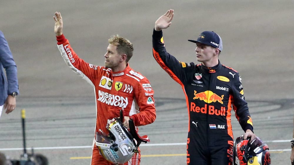Sebastian Vettel und Max Verstappen
