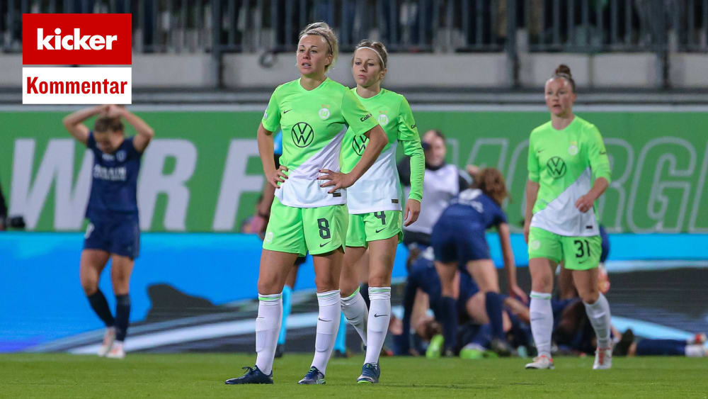Enttäuschende Gesichter bei den Frauen des VfL Wolfsburg.