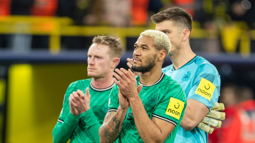 Enttäuschte Gesichter bei Newcastles Spielern nach der Niederlage in Dortmund.