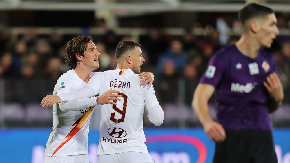 Stark aufgelegt: Die Roma um Nicolo Zaniolo (l.) und Edin Dzeko (2.v.l.).