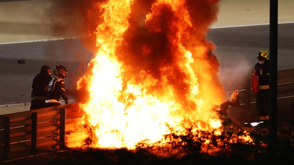 Romain Grosjean entkam dem Inferno in Bahrain.