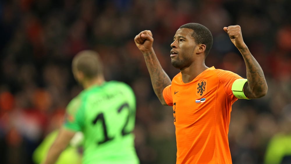 Der Kapitän der niederländischen Mannschaft Wijnaldum.