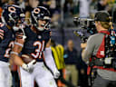 Chicago Bears safety Dillon Thieneman (31) celebrates his interception against the Philadelphia Eagles during the first half at Soldier Field in Chicago on Monday, September 28, 2026. Bears defeated the Eagles 27-7. PUBLICATIONxNOTxINxUSA CHI20260928134 MARKxBLACK