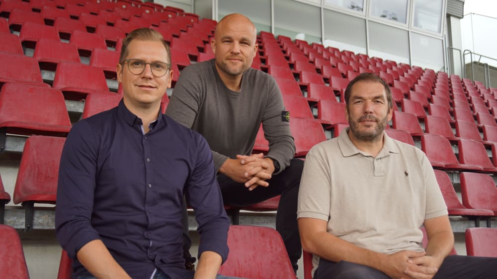 Mainzer Funktionäre: André Hechelmann, Rouven Schröder und Bernd Legien (v.l.).