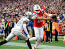 Oct 11, 2026; Foxborough, Massachusetts, USA;  New England Patriots quarterback Drake Maye (10) runs for a three-yard touchdown against Las Vegas Raiders cornerback Darien Porter (26) during the third quarter at Gillette Stadium.  Mandatory Credit: Bob DeChiara-Imagn Images