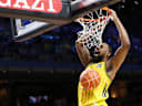 J Wan Roberts beim Dunking Aktion Oberkörper Basketball BBL Bundesliga Herren Play Off Halbfinale 1.Spiel Saison 2025 2026 30.05.2026 ALBA Berlin vs BMA365 Bamberg Baskets *** J Wan Roberts dunking action upper body Sport Basketball BBL Bundesliga Mens Play Off Semi Final 1 Match Season 2025 2026 30 05 2026 ALBA Berlin vs BMA365 Bamberg Baskets
