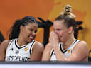 Nyara Sabally redet mit Leonie Fiebich Aktion Oberkörper Basketball FIBA World Cup Weltmeisterschaft Frauen WM Saison 2026 2027 05.09.2026 DBB Deutschland GER vs Japan JPN *** Nyara Sabally talks with Leonie Fiebich: Upper Body Workout, Basketball, FIBA World Cup, Women s World Championship, 2026-2027 Season, May 9, 2026, DBB, Germany (GER) vs. Japan (JPN)